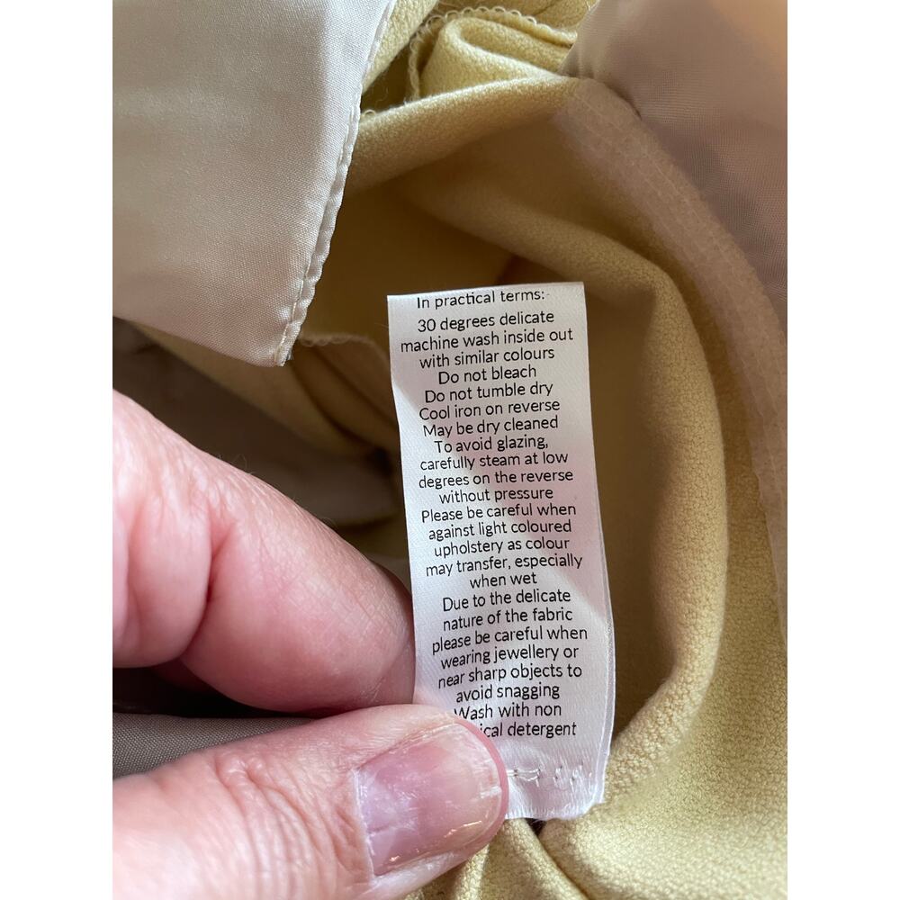 Saint + Sofia Cambridge Tailored Wide Leg High Waisted Pants Yellow Pockets 4 - Picture 9 of 9